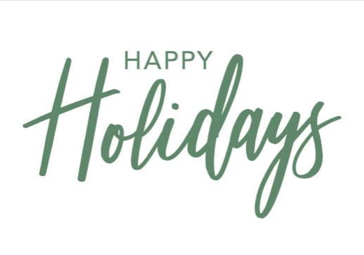 Happy Holidays Green Brush Calligraphy Vector Text Script, Horizontal Typography Banner